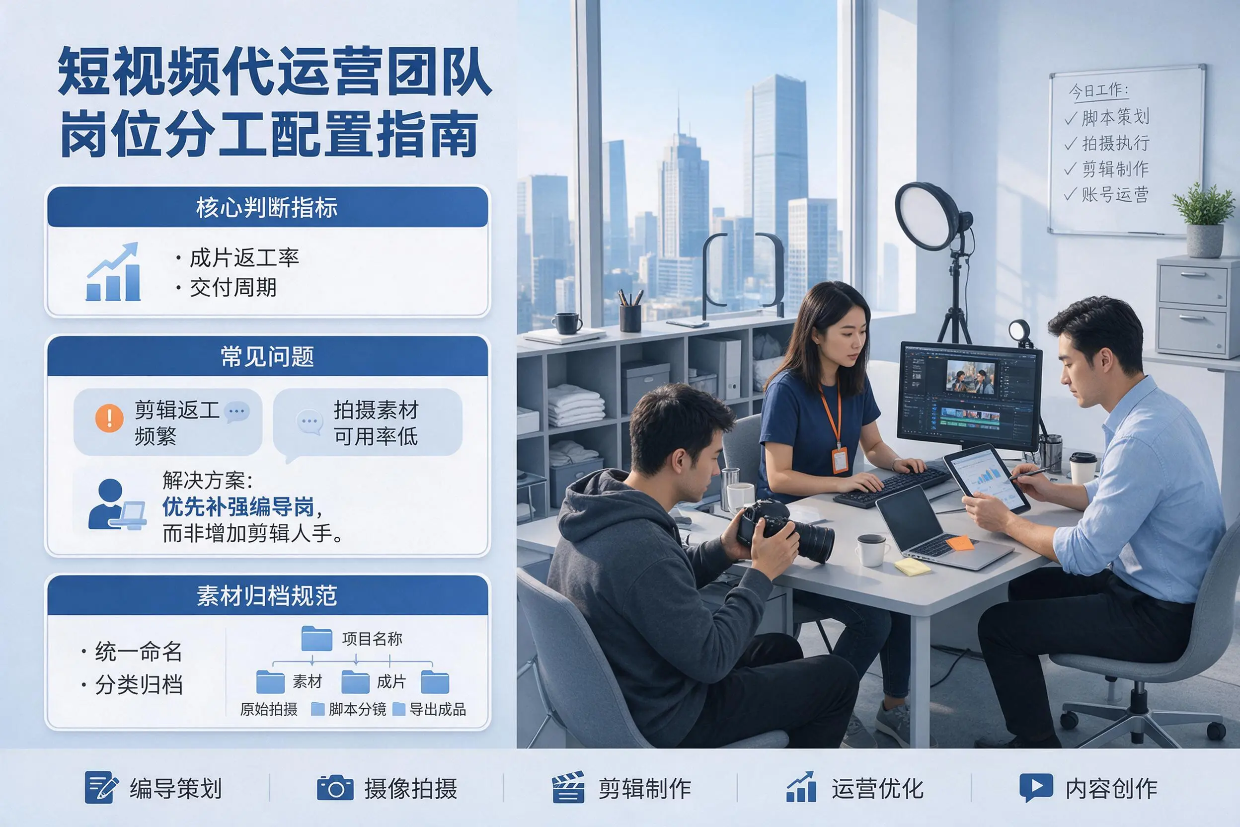 短视频代运营团队如何配置?青岛企业岗位分工科普说明