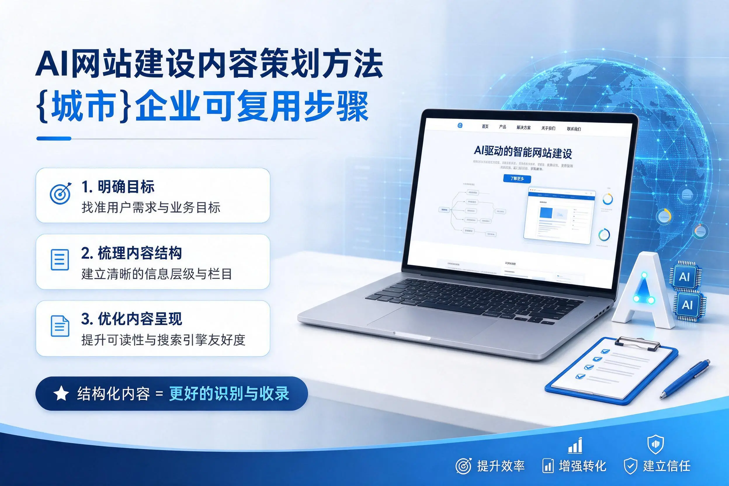 AI网站建设内容策划方法，青岛企业可复用步骤